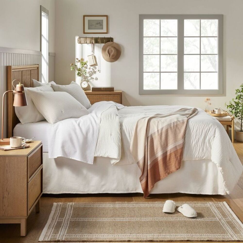 3pc King Mini Grid Stitch Comforter Bedding Set Tw Taupe - Picture 2 of 4